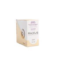 A 30ml box of Radius Silk Floss Unscented personal care wax, shown on a clean white background.