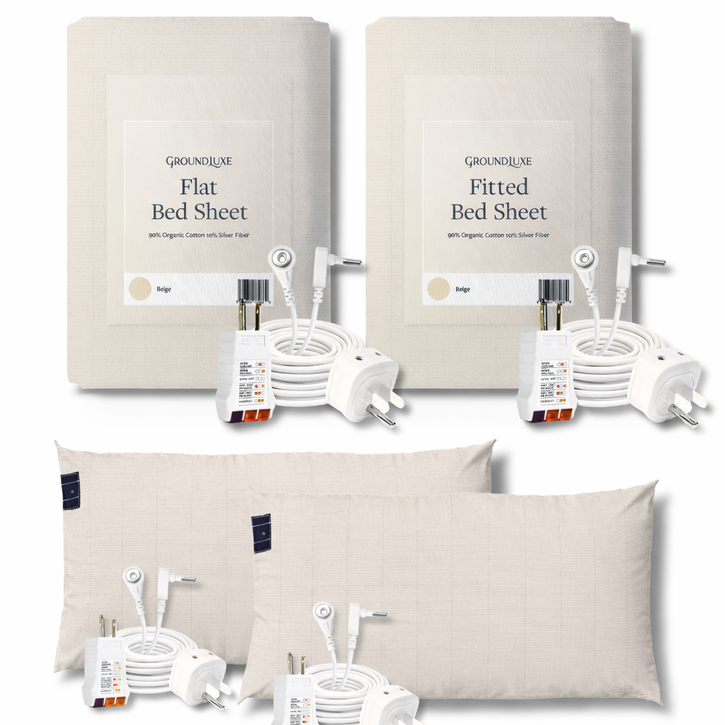Grounded flat bed sheet set shown in package Main image