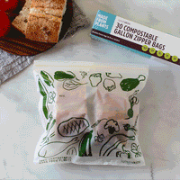 GIF of different uses for the gallon zipper bag