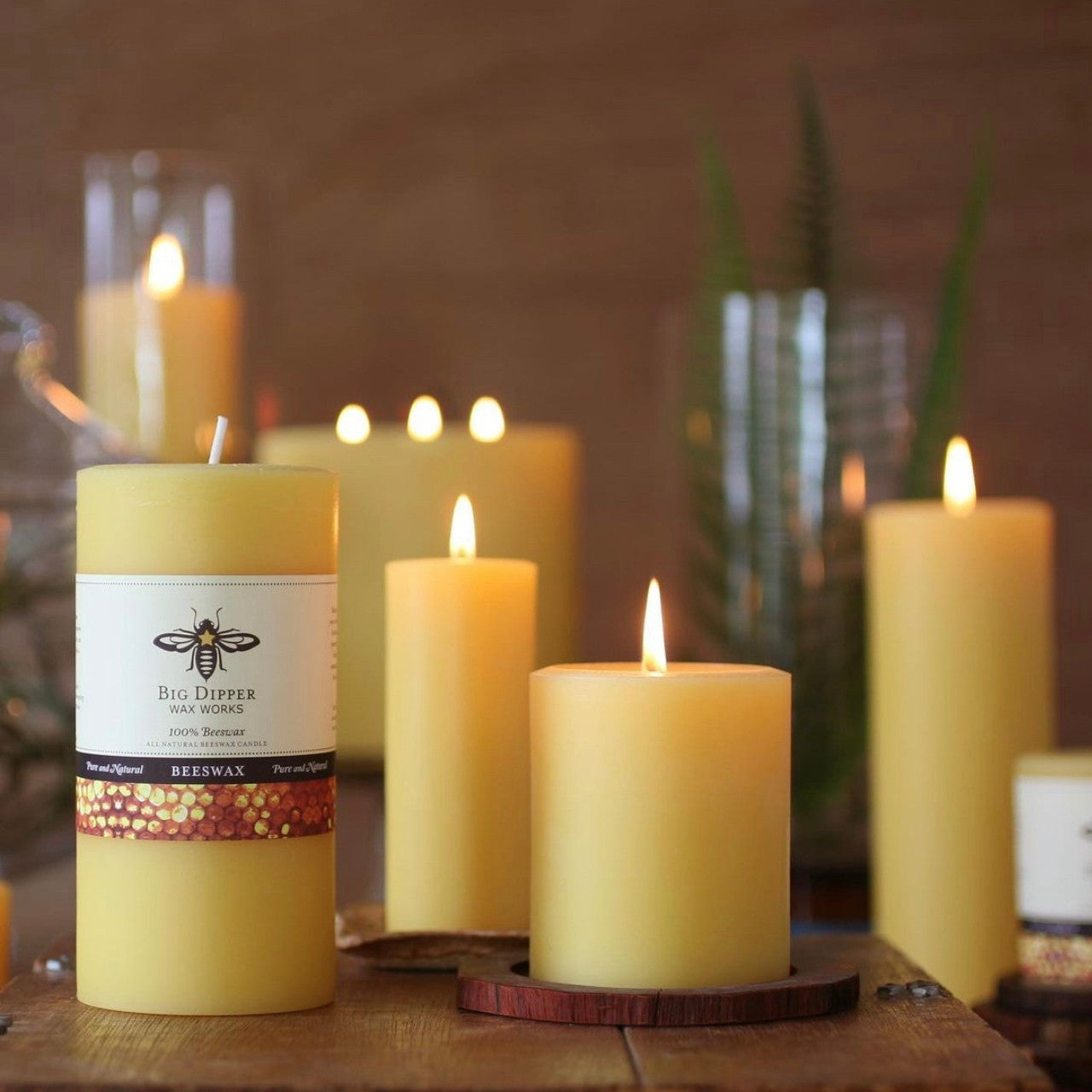 Pure Beeswax Pillar Candles Secondary image