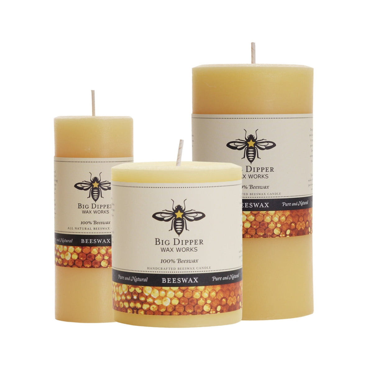 Pure Beeswax Pillar Candles Main image