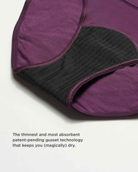 Purple athletic garment with black interior on a white background