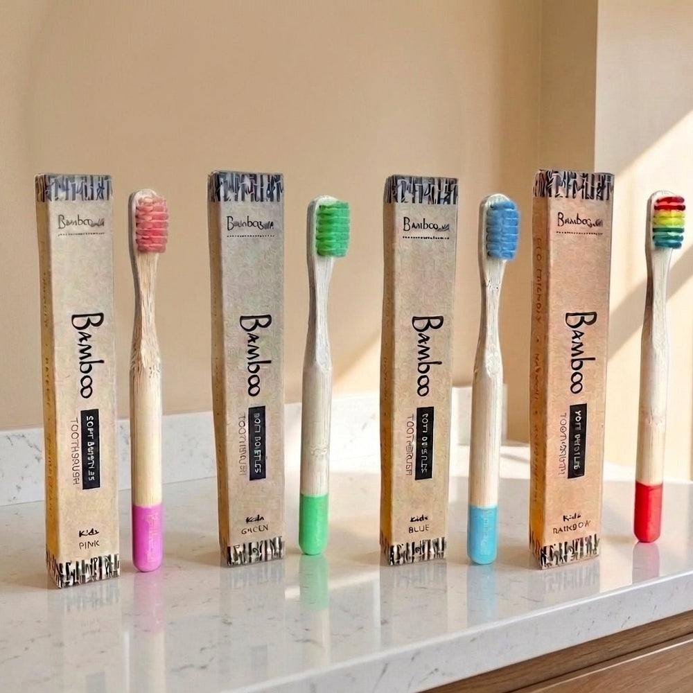 Bamboo Kids Toothbrush with Round Handle