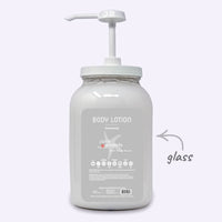 Body lotion bottle with pump on a white background